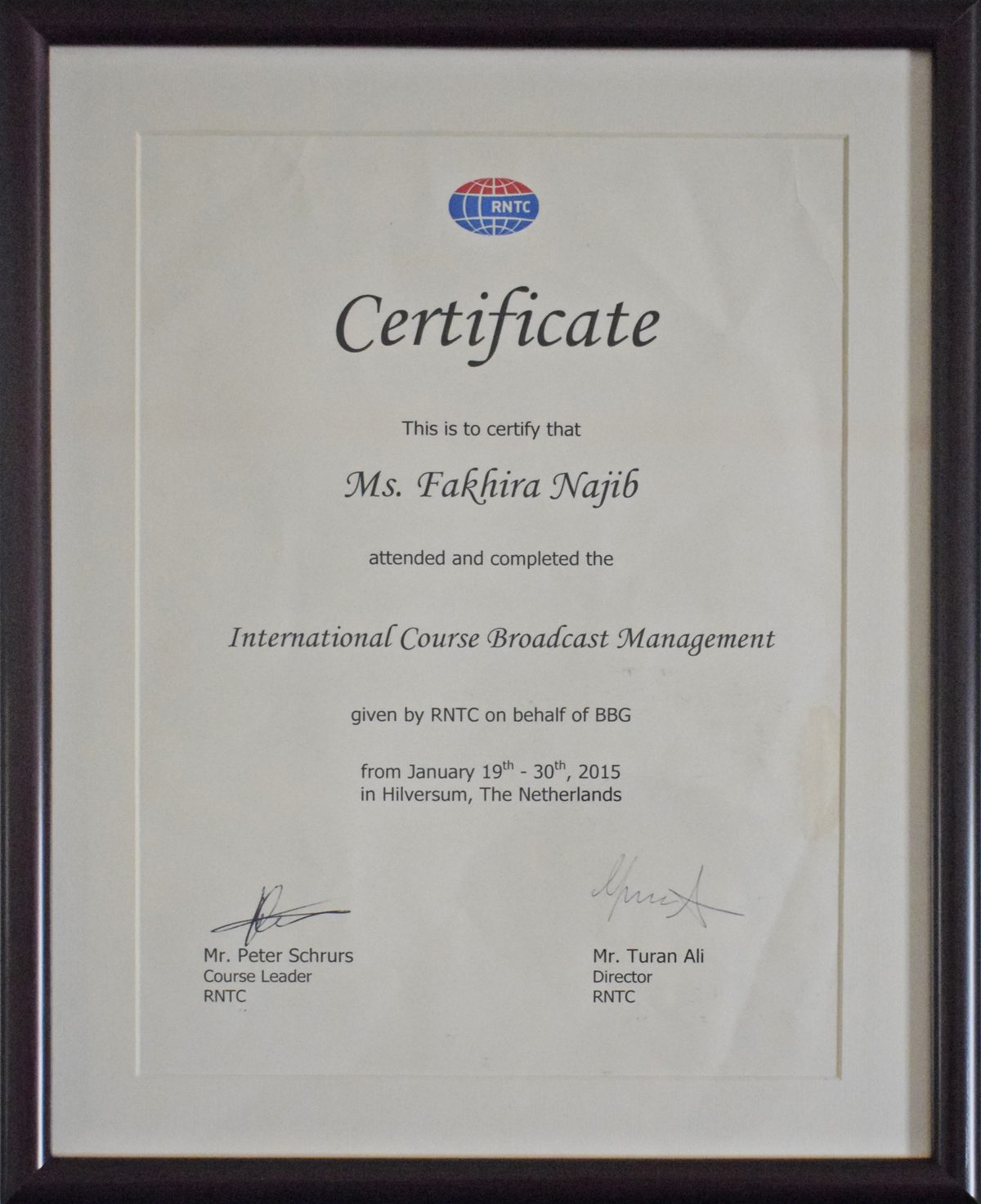 Broadcast Management Certification